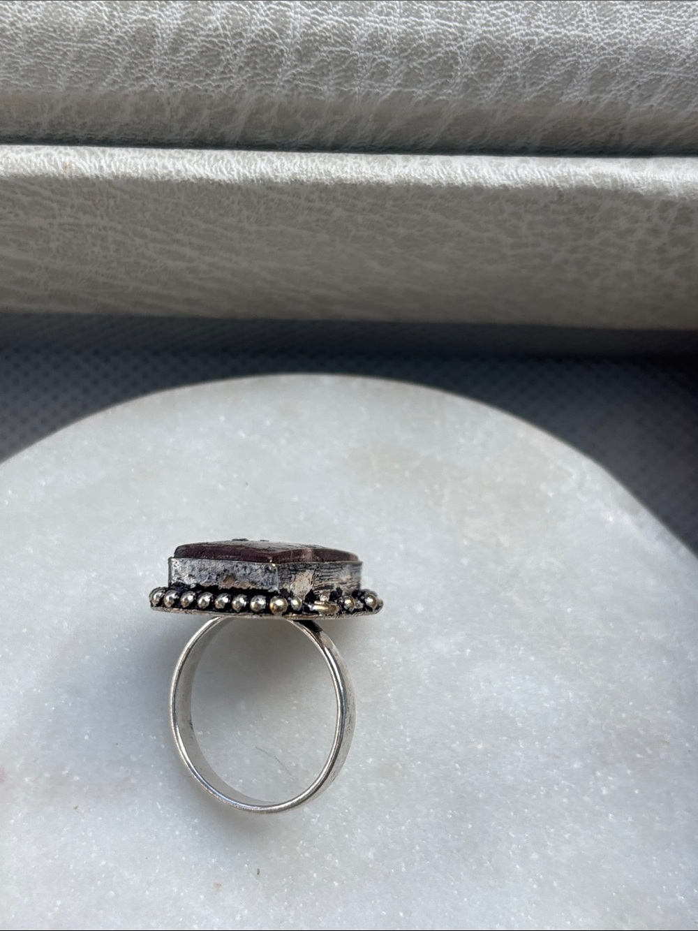 Sterling Silver Red Jasper Statement Ring - Picture 2 of 3
